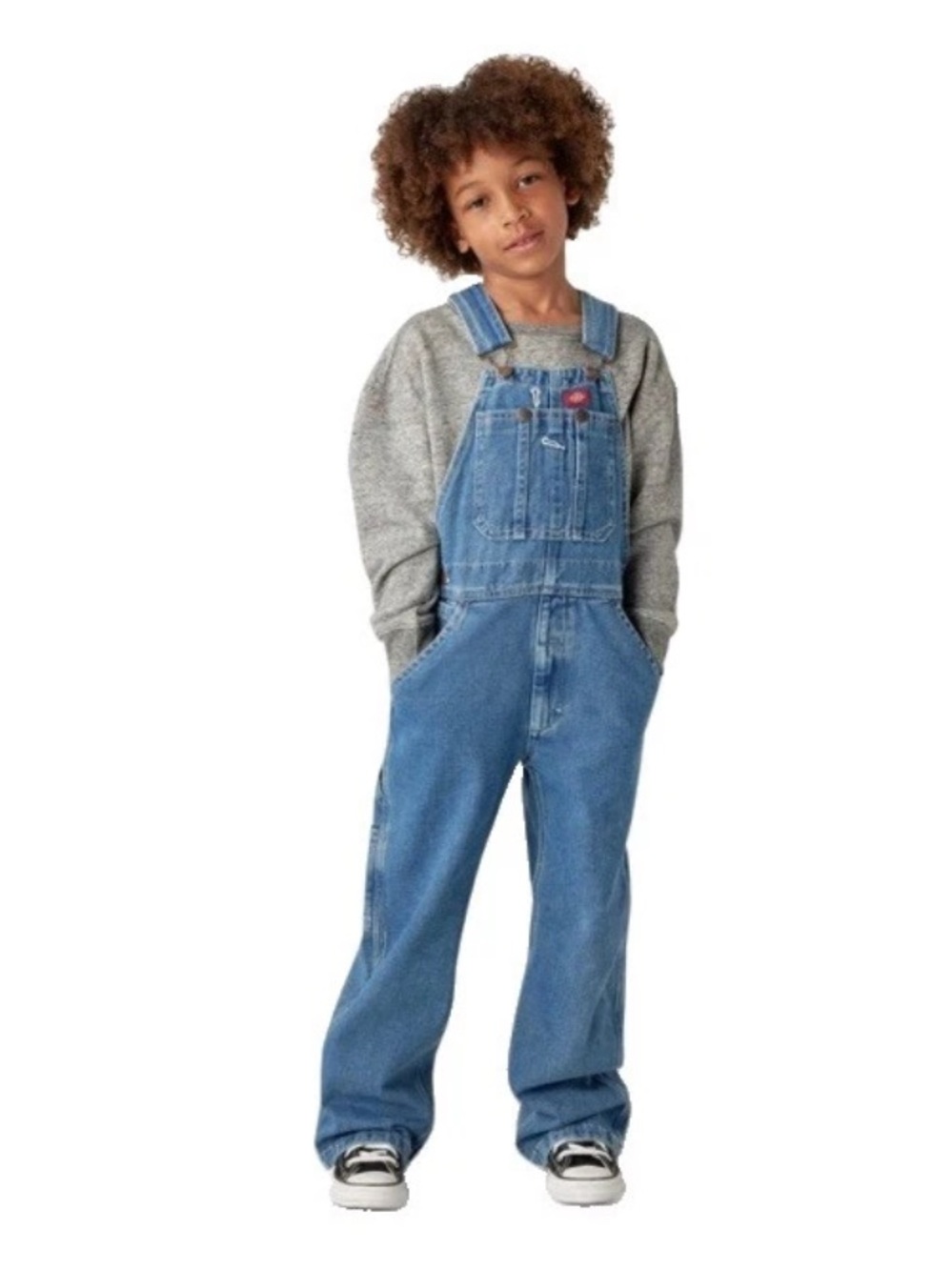 Dickies Boys Denim Bob Overalls Small Girls Kids Adjustable Straps NWT